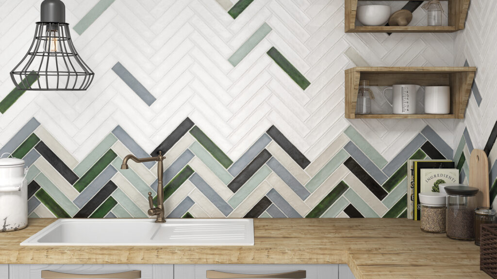 Revestimientos de cocina modernos: azulejos de pequeño formato