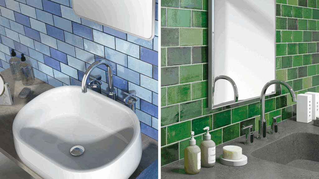 Ejemplo de azulejos de pequeño formato para baños: colección Manual Antic