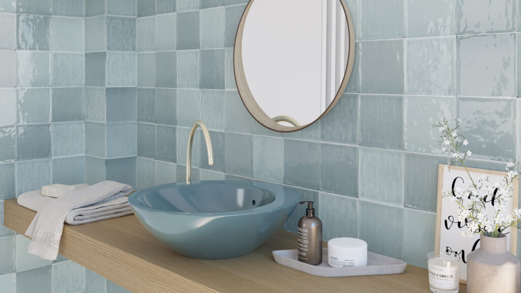 Atlas Mint: azulejos de pequeño formato para baños de Altair Ceramics